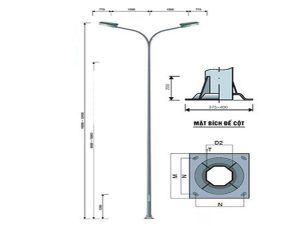 CỘT ĐÈN BÁT GIÁC LIỀN CẦN